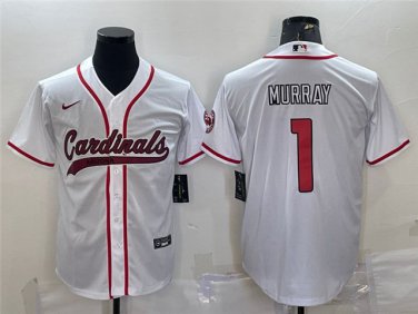 Activewear  Uniform #1 Kyler Murray Jerseys White Baseball CoolBase Shirt
