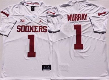 Activewear  Uniform #1 Kyler Murray Jerseys White OK Sooners College Shirt