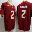 Activewear  Uniform #2 Deion Sanders Jerseys Red FL Seminoles College Shirt