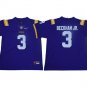 Activewear  Uniform #3 Odell Beckham Jr. Jerseys Purple Tigers College Shirt