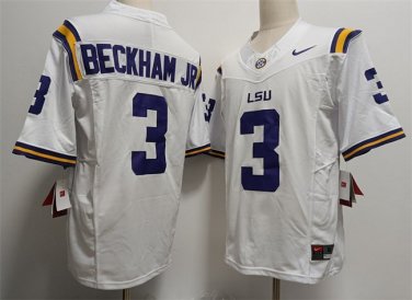 Activewear  Uniform #3 Odell Beckham Jr. Jerseys White Tigers College Shirt
