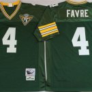 Activewear  Uniform #4 Brett Favre Jerseys M&N Vintage Green Throwback Shirt