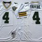 Activewear  Uniform #4 Brett Favre Jerseys M&N Vintage White Throwback Shirt