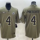 Activewear  Uniform #4 Dak Prescott Jerseys 2022 Olive Salute To Service Limited Shirt