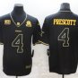 Activewear  Uniform #4 Dak Prescott Jerseys Black Golded C and Est.1960 Patch Shirt