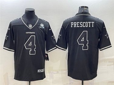 Activewear  Uniform #4 Dak Prescott Jerseys Black RFLCTV Limited Shirt