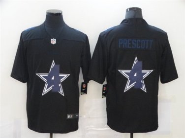 Activewear  Uniform #4 Dak Prescott Jerseys Black Shadow Logo Limited Shirt