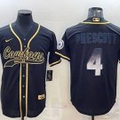 Activewear  Uniform #4 Dak Prescott Jerseys Black Smoke Golded Baseball CoolBase Shirt