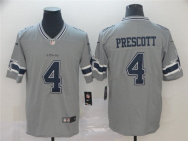 Activewear  Uniform #4 Dak Prescott Jerseys Gray Inverted Limited Shirt