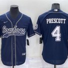 Activewear  Uniform #4 Dak Prescott Jerseys Navy Baseball CoolBase Shirt