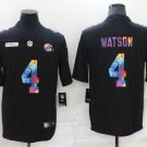 Activewear  Uniform #4 Deshaun Watson Jerseys Black Rainbow Crucial Catch Shirt