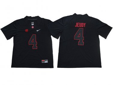 Activewear  Uniform #4 Jerry Jeudy Jerseys Black AL Crimson Tide College Shirt