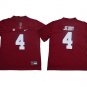 Activewear  Uniform #4 Jerry Jeudy Jerseys Red AL Crimson Tide College Shirt