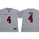 Activewear  Uniform #4 Jerry Jeudy Jerseys White AL Crimson Tide College Shirt