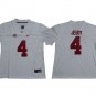 Activewear  Uniform #4 Jerry Jeudy Jerseys White AL Crimson Tide College Shirt