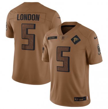 Activewear  Uniform #5 Drake London Jerseys 2023 Brown Salute To Service Limited Shirt