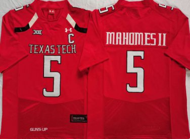 Activewear  Uniform #5 Patrick Mahomes II Jerseys TX Tech Red Raiders Shirt