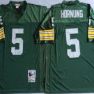 Activewear  Uniform #5 Paul Hornung Jerseys M&N Vintage Green Throwback Shirt