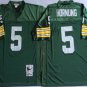 Activewear  Uniform #5 Paul Hornung Jerseys M&N Vintage Green Throwback Shirt