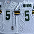 Activewear  Uniform #5 Paul Hornung Jerseys M&N Vintage White Throwback Shirt