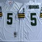 Activewear  Uniform #5 Paul Hornung Jerseys M&N Vintage White Throwback Shirt