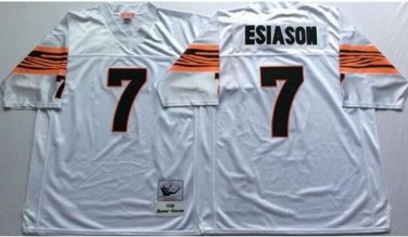 Activewear  Uniform #7 Boomer Esiason Jerseys Vintage White Throwback Shirt