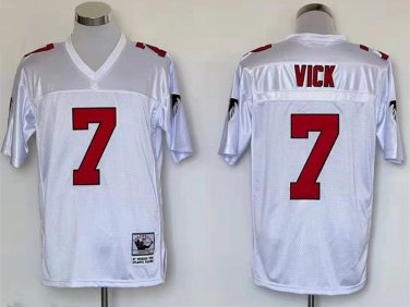 Activewear  Uniform #7 Michael Vick Jerseys Vintage White Throwback Shirt
