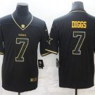 Activewear  Uniform #7 Trevon Diggs Jerseys Black Golded Edition Limited Shirt