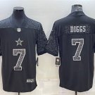 Activewear  Uniform #7 Trevon Diggs Jerseys Black RFLCTV Limited Shirt