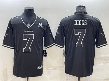 Activewear  Uniform #7 Trevon Diggs Jerseys Black Shadow Est.1960 Patch Limited Shirt