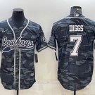 Activewear  Uniform #7 Trevon Diggs Jerseys Grey Camo Baseball CoolBase Shirt