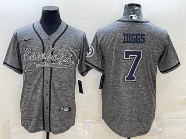 Activewear  Uniform #7 Trevon Diggs Jerseys Grey Gridiron Baseball CoolBase Shirt