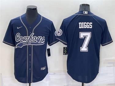 Activewear  Uniform #7 Trevon Diggs Jerseys Navy Baseball CoolBase Shirt