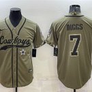 Activewear  Uniform #7 Trevon Diggs Jerseys Olive Salute To Service Baseball Shirt