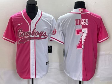 Activewear  Uniform #7 Trevon Diggs Jerseys Split Pink