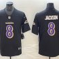 Activewear  Uniform #8 Lamar Jackson Jerseys 2024 Black Fashion Limited Shirt