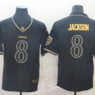 Activewear  Uniform #8 Lamar Jackson Jerseys Black Golded Edition Limited Shirt