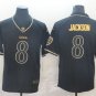 Activewear  Uniform #8 Lamar Jackson Jerseys Black Golded Edition Limited Shirt