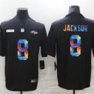 Activewear  Uniform #8 Lamar Jackson Jerseys Black Rainbow Limited Shirt
