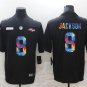Activewear  Uniform #8 Lamar Jackson Jerseys Black Rainbow Limited Shirt