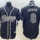 Activewear  Uniform #8 Lamar Jackson Jerseys Black RFLCTV Baseball CoolBase Shirt