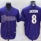 Activewear  Uniform #8 Lamar Jackson Jerseys Purple Baseball CoolBase Shirt