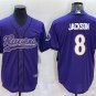 Activewear  Uniform #8 Lamar Jackson Jerseys Purple Baseball CoolBase Shirt
