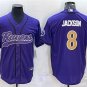 Activewear  Uniform #8 Lamar Jackson Jerseys Purple Baseball CoolBase Shirt