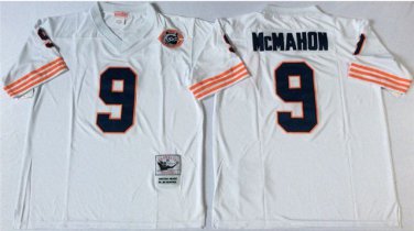Activewear  Uniform #9 Jim McMahon Jerseys Vintage White Throwback Shirt
