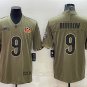 Activewear  Uniform #9 Joe Burrow Jerseys 2022 Olive Salute To Service Limited Shirt