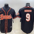 Activewear  Uniform #9 Joe Burrow Jerseys Black Baseball CoolBase Shirt