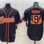 Activewear  Uniform #9 Joe Burrow Jerseys Black Team Big Logo Baseball CoolBase Shirt