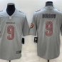 Activewear  Uniform #9 Joe Burrow Jerseys Gray Atmosphere Fashion Limited Shirt