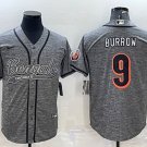 Activewear  Uniform #9 Joe Burrow Jerseys Grey Baseball CoolBase Shirt